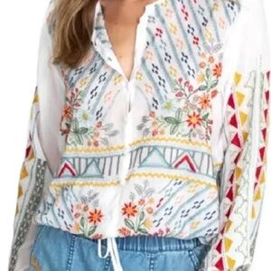 Johnny Was Ezra Embroidered Blouse